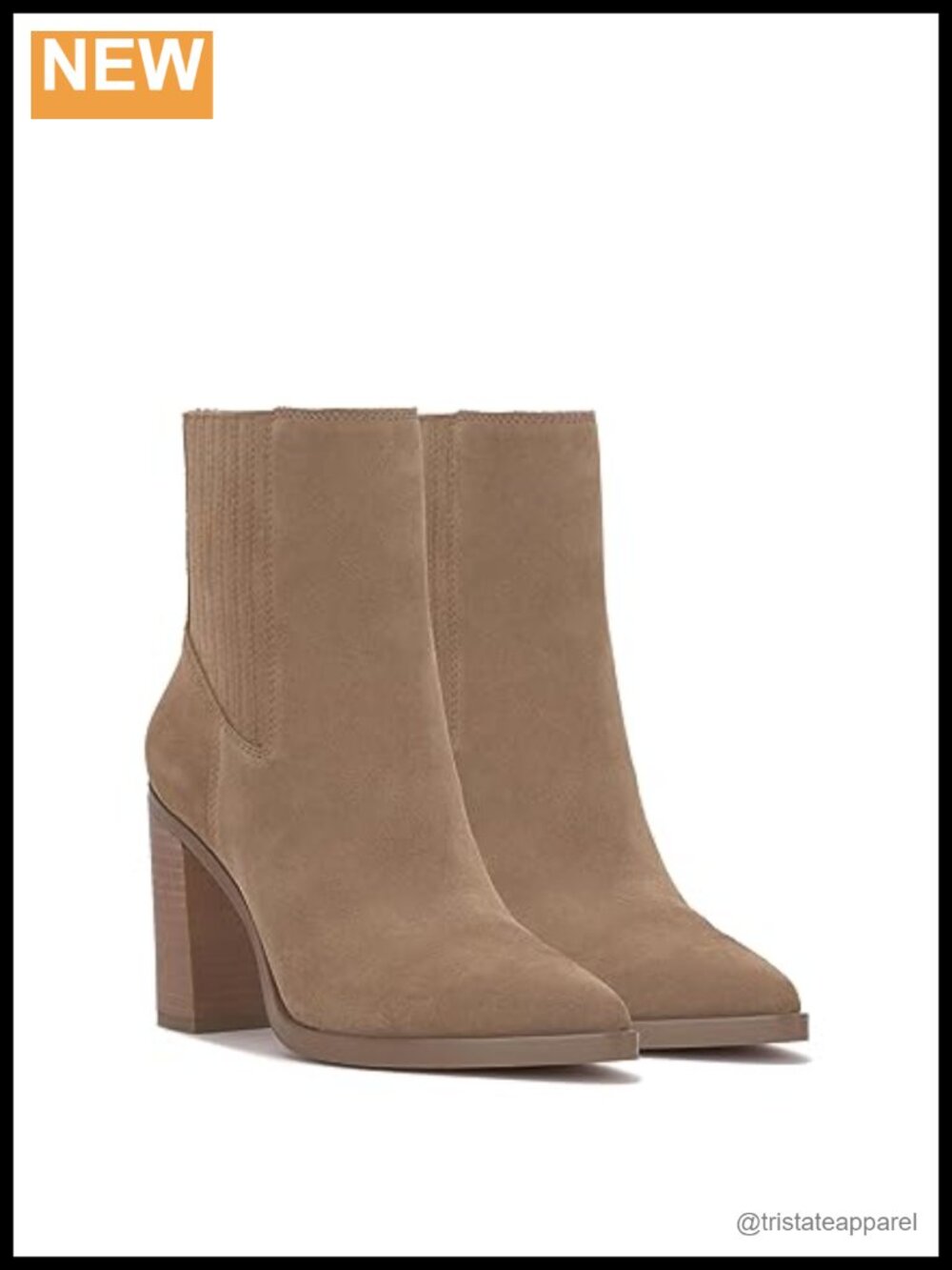 Suede Ankle Booties Block Heel Pull-On Fashion Boots
